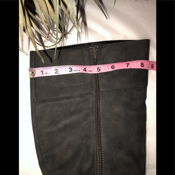 Style & Co Charcoal Gray Sued Block Heel Wide Calf Boots - Picture 8 of 8